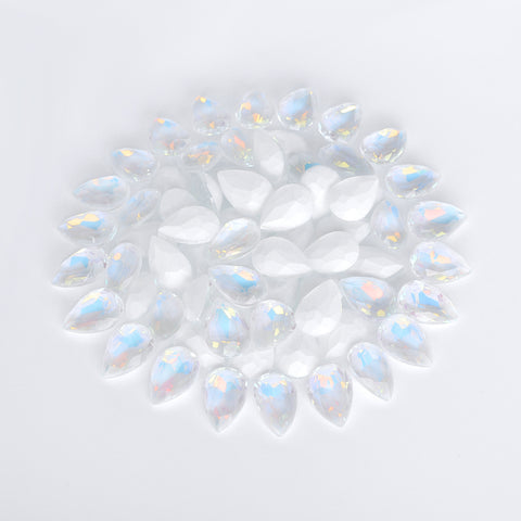 Crystal AM Drop Shape Glass Pointed Back Fancy Rhinestones