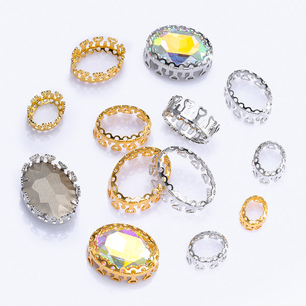 Oval Shape High-Quality Sew-on Nest Hollow Claw For Rhinestone Claw settings WholesaleRhinestone