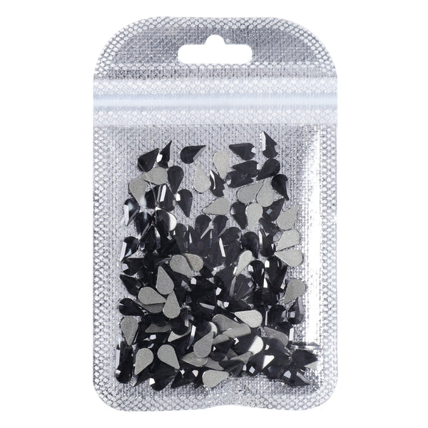 Raindrop Shape Black Flat Back Fancy Rhinestones