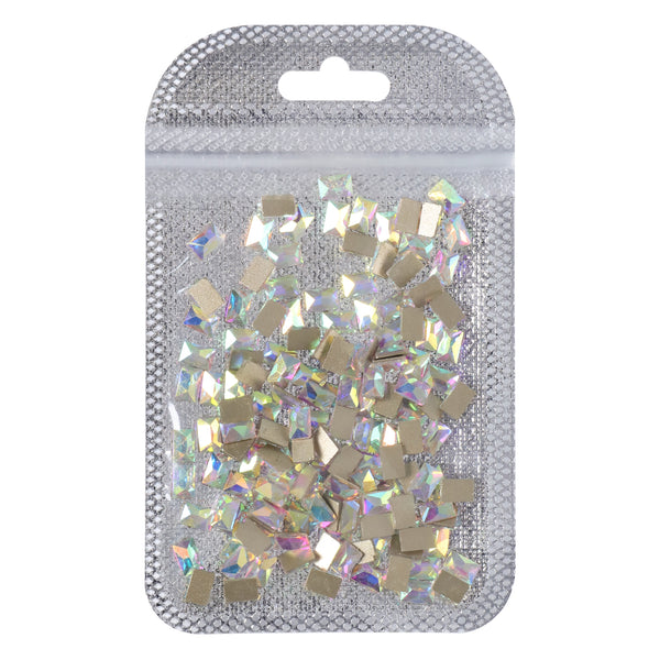 Rectangle Shape Crystal AB Flat Back Fancy Rhinestones