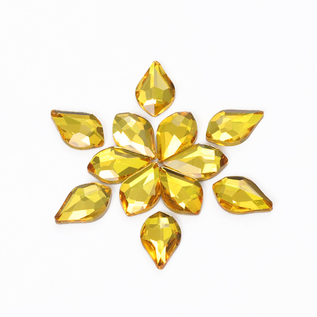 Maple leaves Shape Citrine Flat Back Fancy Rhinestones WholesaleRhinestone