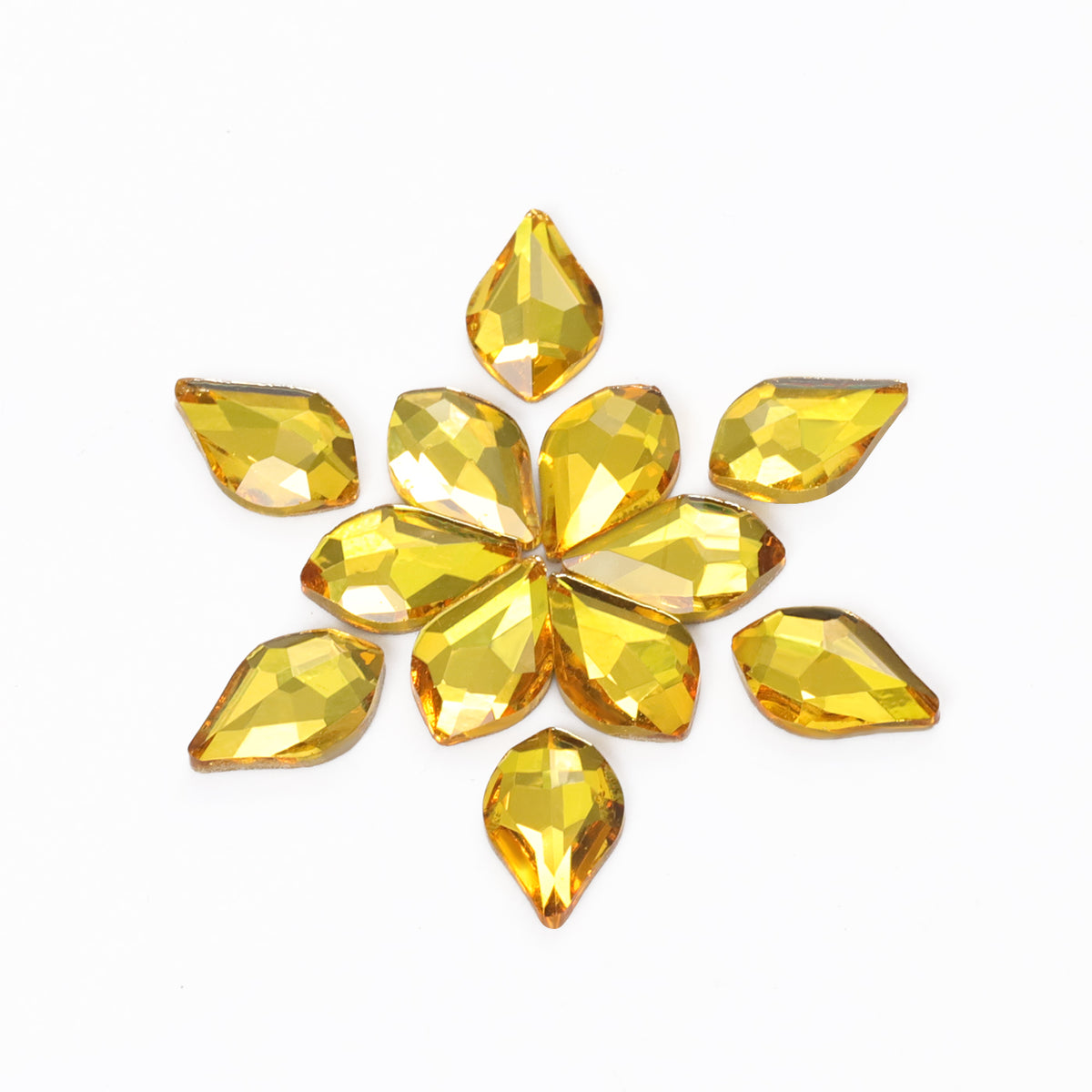 Maple leaves Shape Citrine Flat Back Fancy Rhinestones WholesaleRhinestone