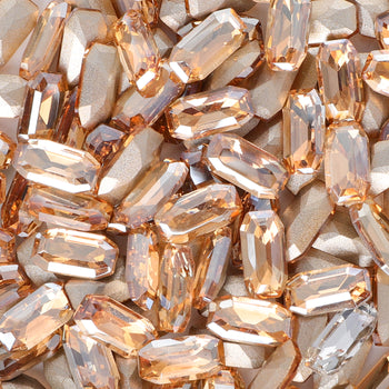 Golden Shadow Elongated Imperial Shape Glass Pointed Back Fancy Rhinestones WholesaleRhinestone
