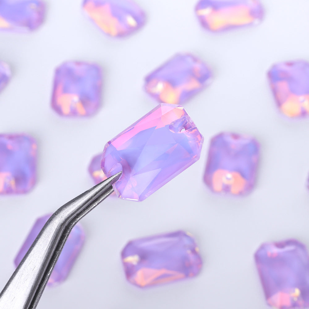 Lavender AM Octagon Shape High Quality Glass Sew-on Rhinestones WholesaleRhinestone