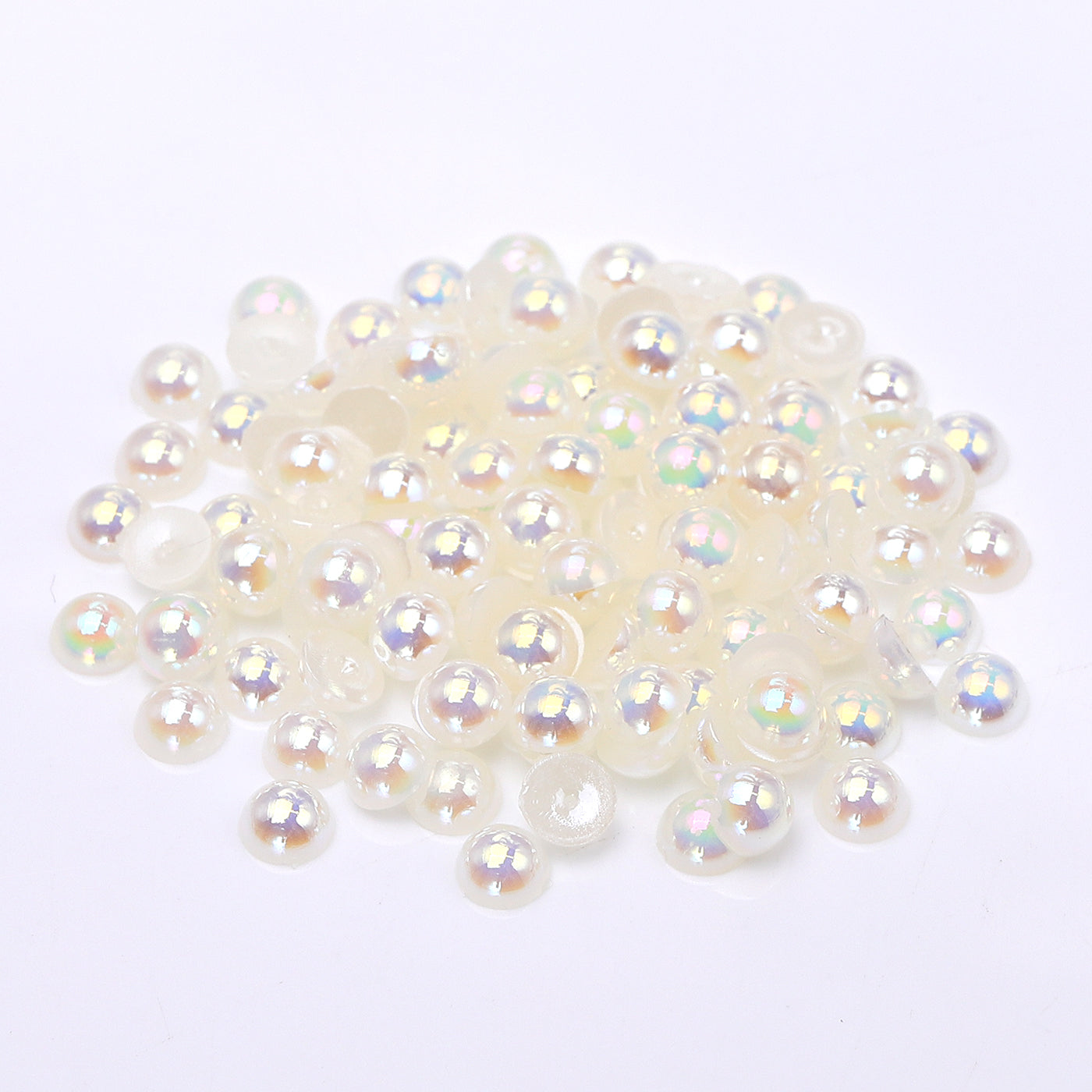 Ivory AB Resin Flat Back Pearls Multi Sizes WholesaleRhinestone