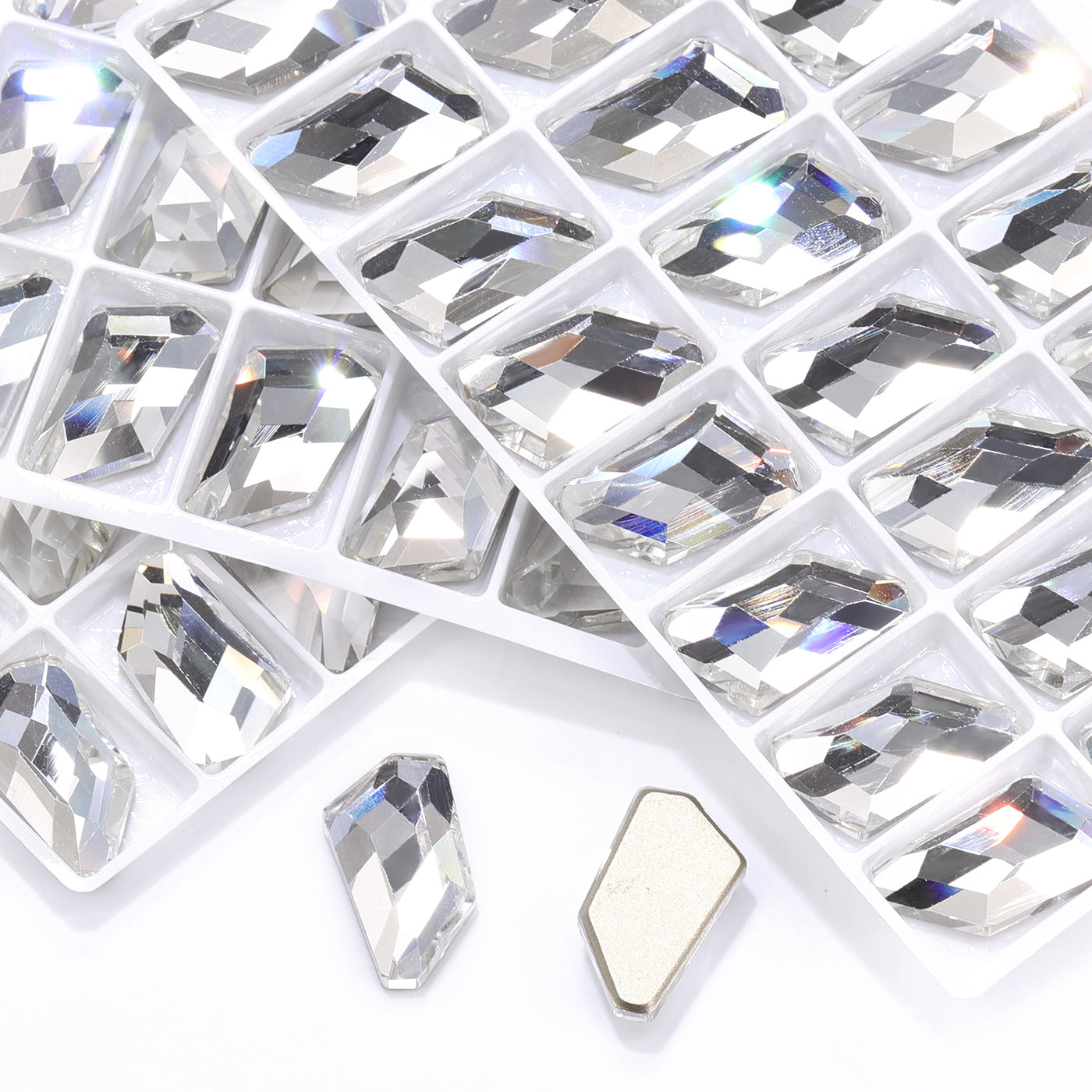 Crystal De-Art Shape High Quality Glass Beveled Flat Back Rhinestones