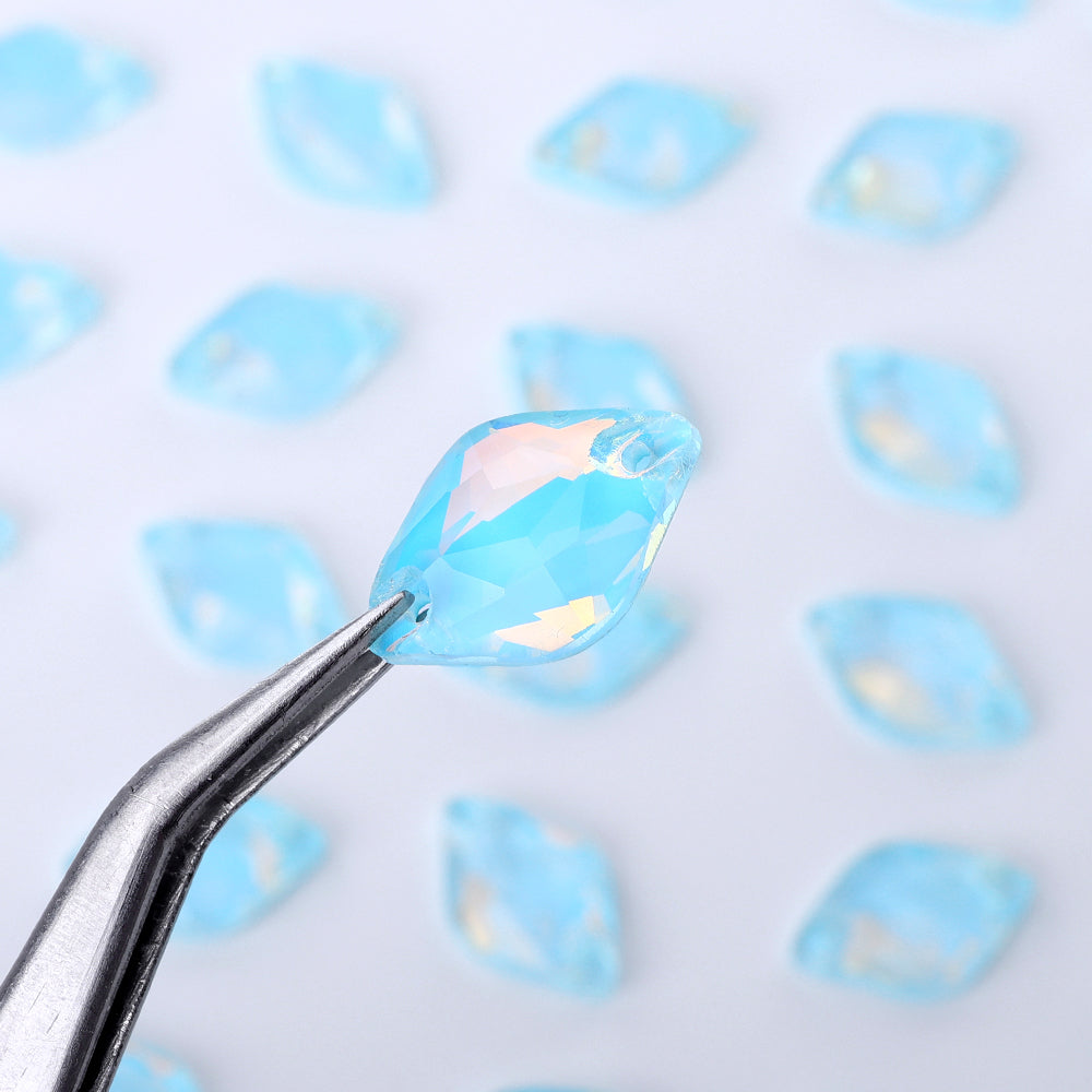 Aquamarine AM Lemon Shape High Quality Glass Sew-on Rhinestones WholesaleRhinestone