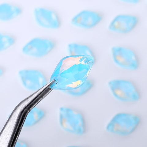 Aquamarine AM Lemon Shape High Quality Glass Sew-on Rhinestones
