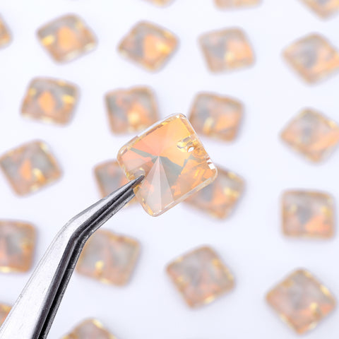 Silk AM Rivoli Square Shape High Quality Glass Sew-on Rhinestones