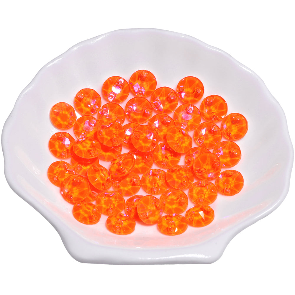 Electric Neon Orange Yellow XIRIUS Round Shape High Quality Glass Sew-on Rhinestones