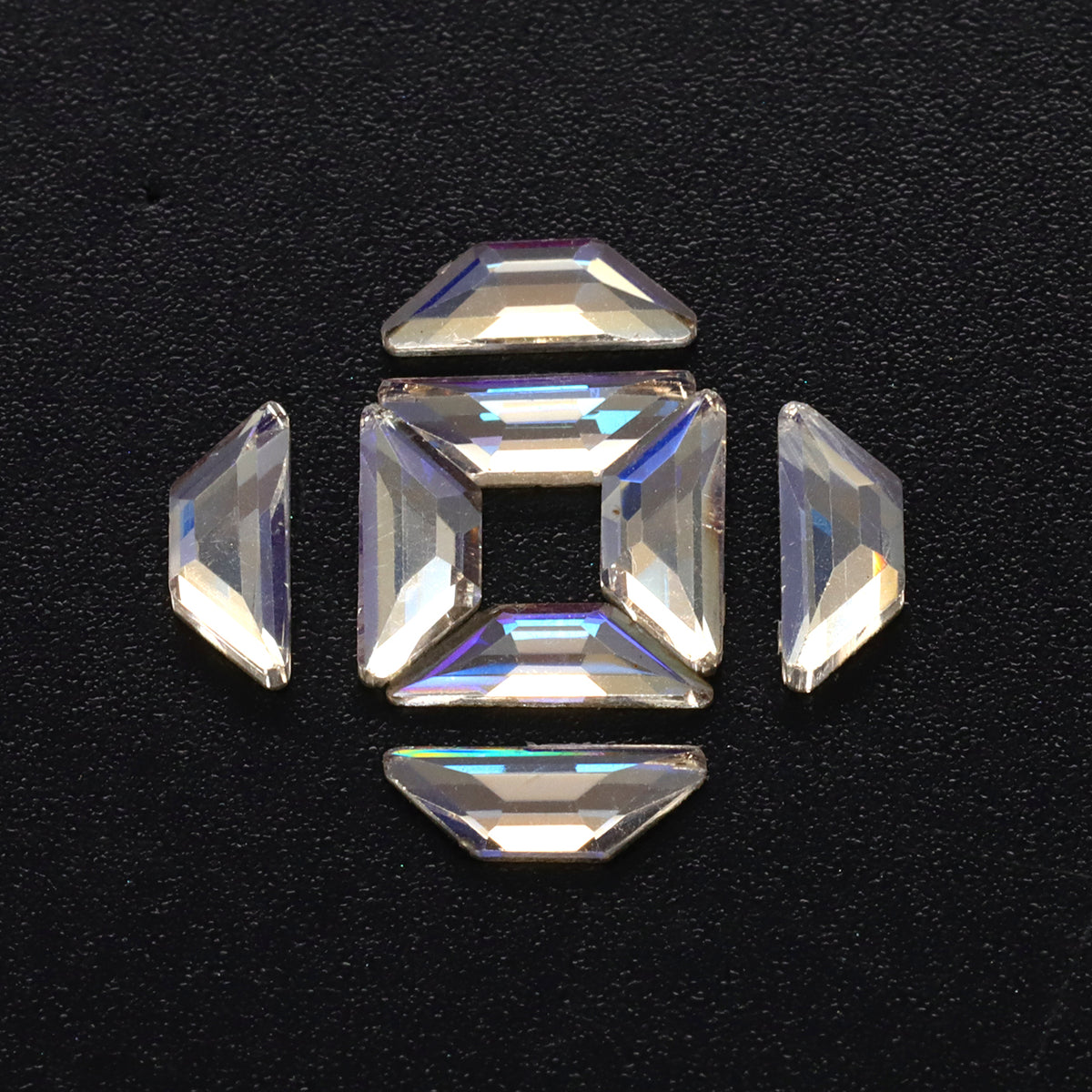 Trapeze Shape Blue Moonlight Flat Back Fancy Rhinestones WholesaleRhinestone