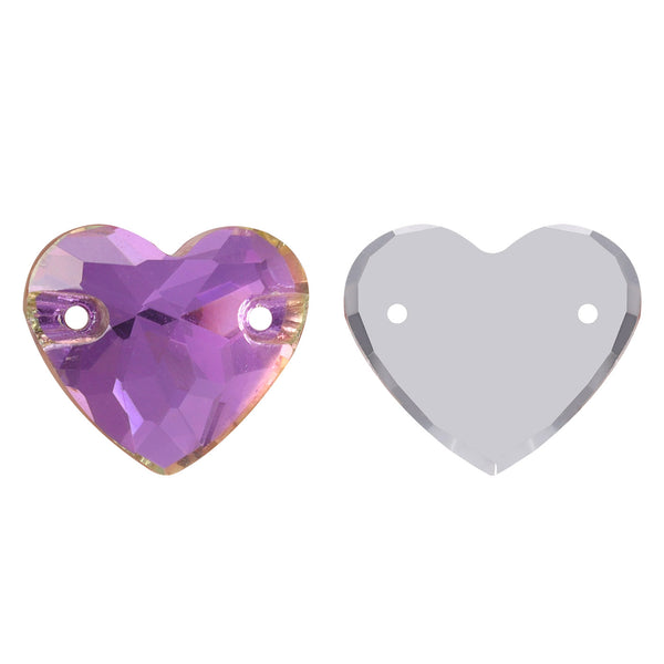 Vitrail Light Heart Shape High Quality Glass Sew-on Rhinestones WholesaleRhinestone