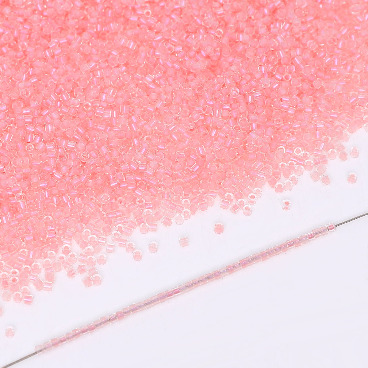 Transparent Color Lined Pink Hight Quality Glass Cylinder Seed Beads 1.6 MM Size DJS5005 WholesaleRhinestone