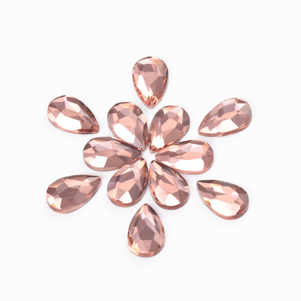 Raindrop Shape Champagne Flat Back Fancy Rhinestones WholesaleRhinestone