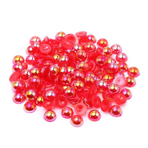 Siam AB Resin Flat Back Pearls Multi Sizes WholesaleRhinestone