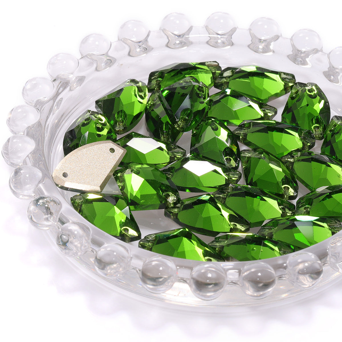 Fern Green Galactic Shape High Quality Glass Sew-on Rhinestones WholesaleRhinestone