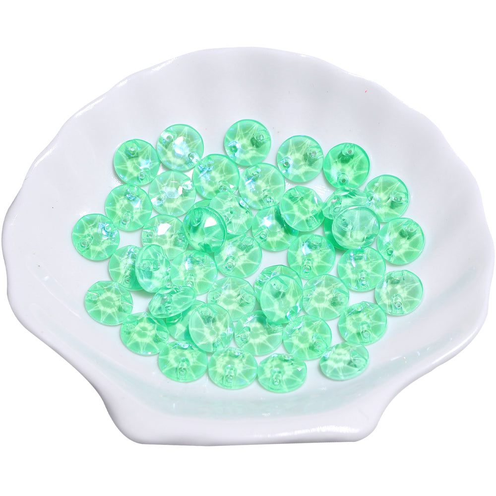 Electric Neon Greenwrap XIRIUS Round Shape High Quality Glass Sew-on Rhinestones