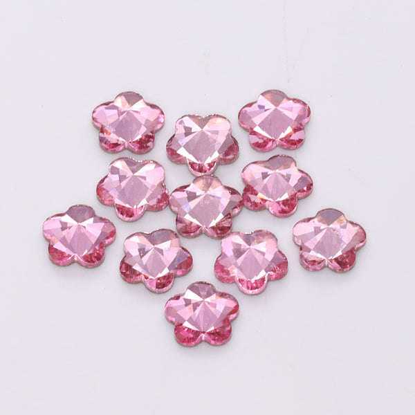 5 leaf plum blossoms Shape Light Pink Flat Back Fancy Rhinestones WholesaleRhinestone