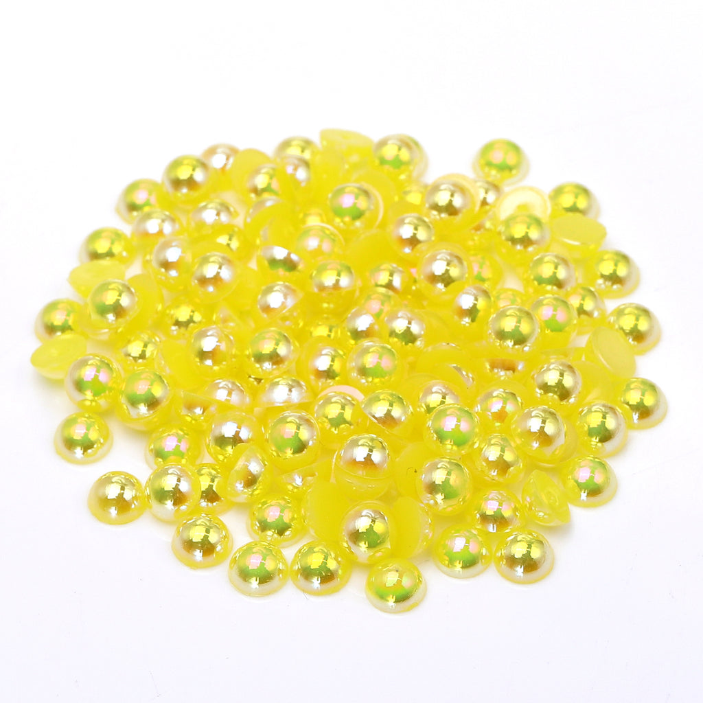 Citrine AB Resin Flat Back Pearls Multi Sizes WholesaleRhinestone