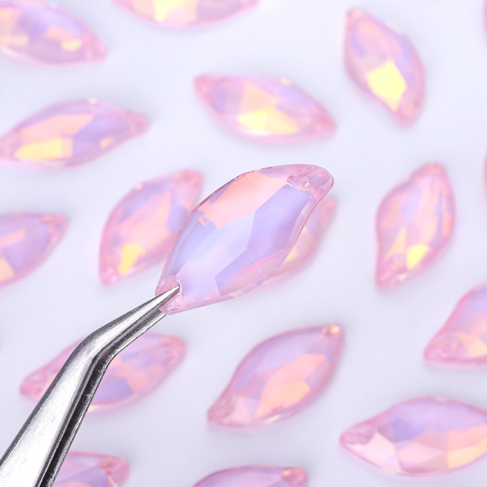 Rosaline AM Diamond Leaf Shape High Quality Glass Sew-on Rhinestones