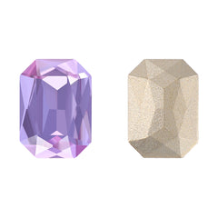 Violet Thin Octagon Shape High Quality Glass Pointed Back Fancy Rhinestones