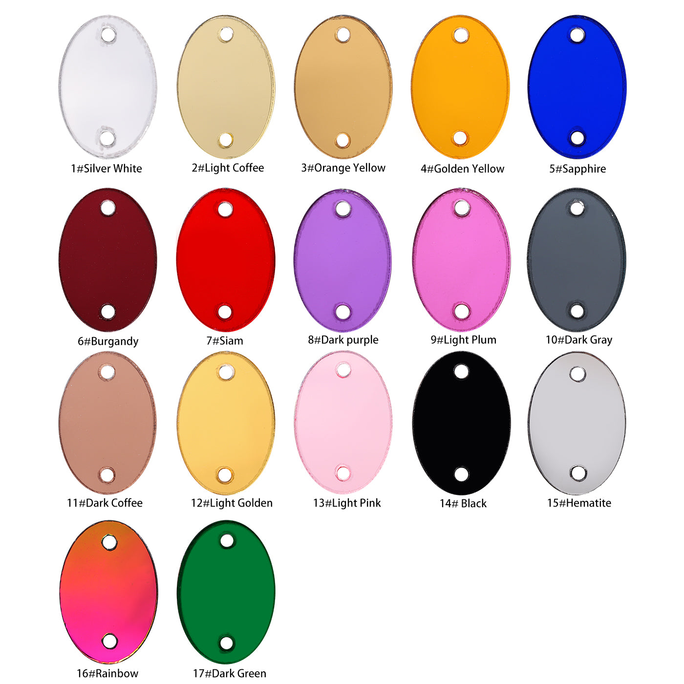 Ovale Form kleine Größen Multi-Farben Acryl-Nähspiegel für Tanzkostüm Zweitbild