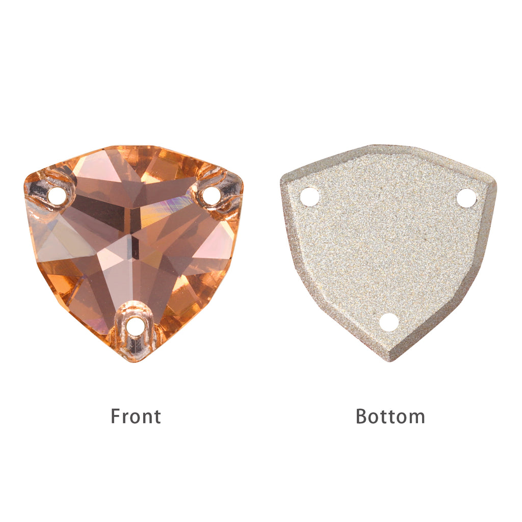 Light Peach Trilliant Shape High Quality Glass Sew-on Rhinestones WholesaleRhinestone