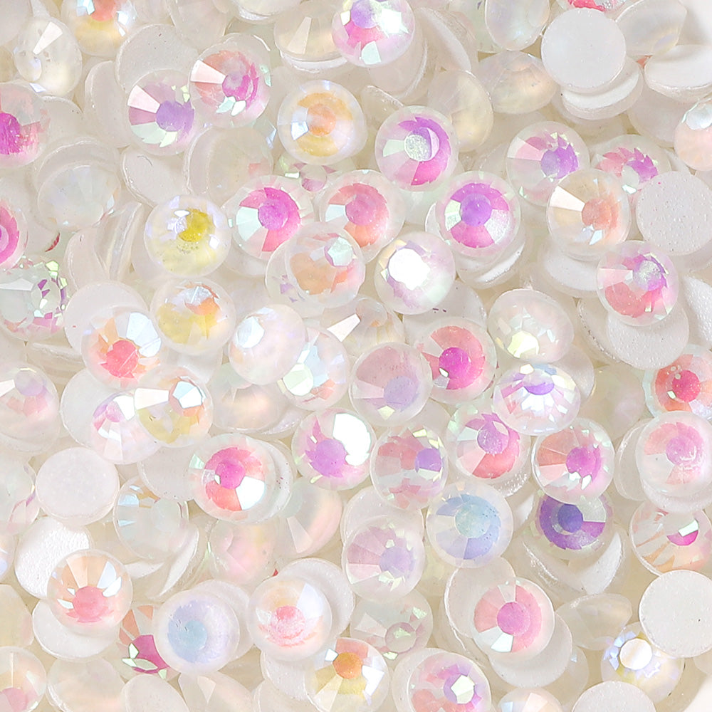 Mocha Shimmer White Glass Flat Back Rhinestones WholesaleRhinestone Image principale du produit