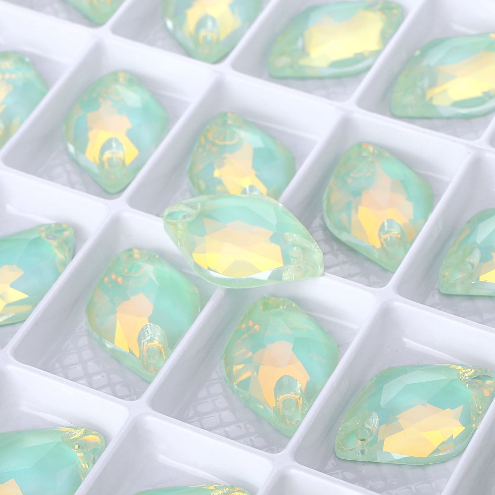 Light Azore AM Lemon Shape High Quality Glass Sew-on Rhinestones