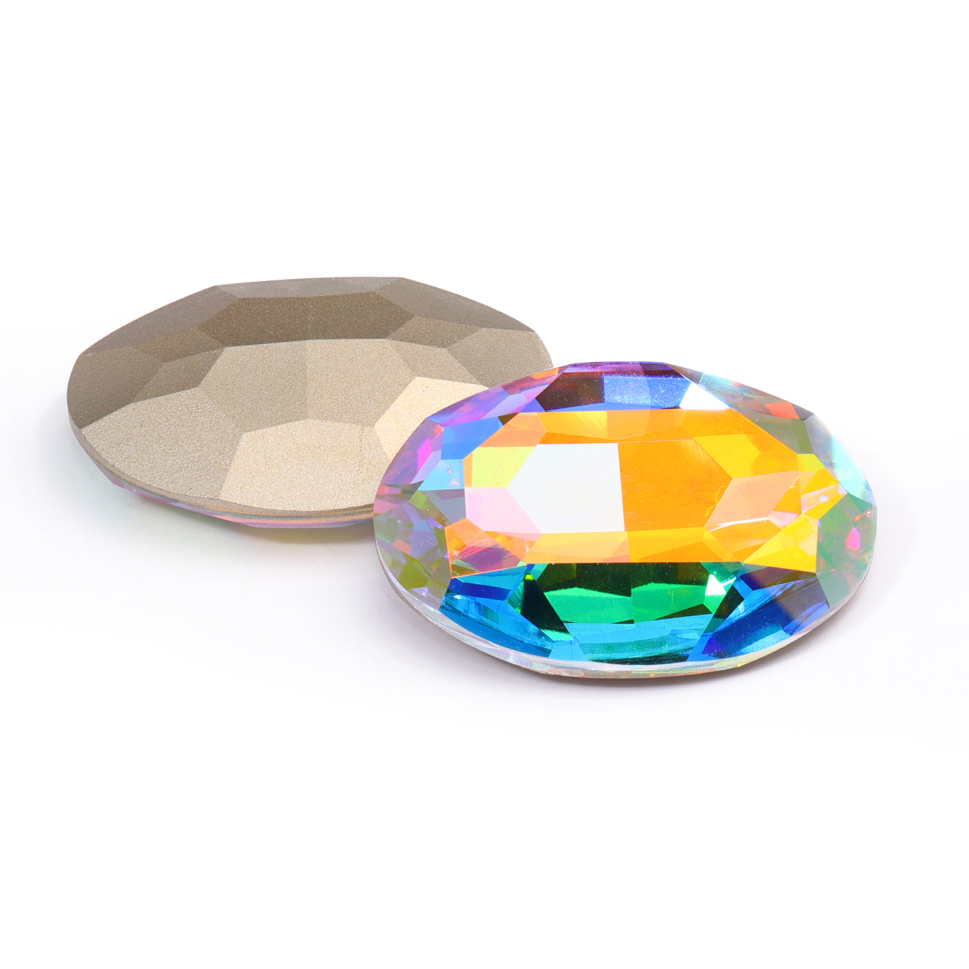 Crystal AB Big Oval Shape High Quality Glass Pointed Back Fancy Rhinestones WholesaleRhinestone