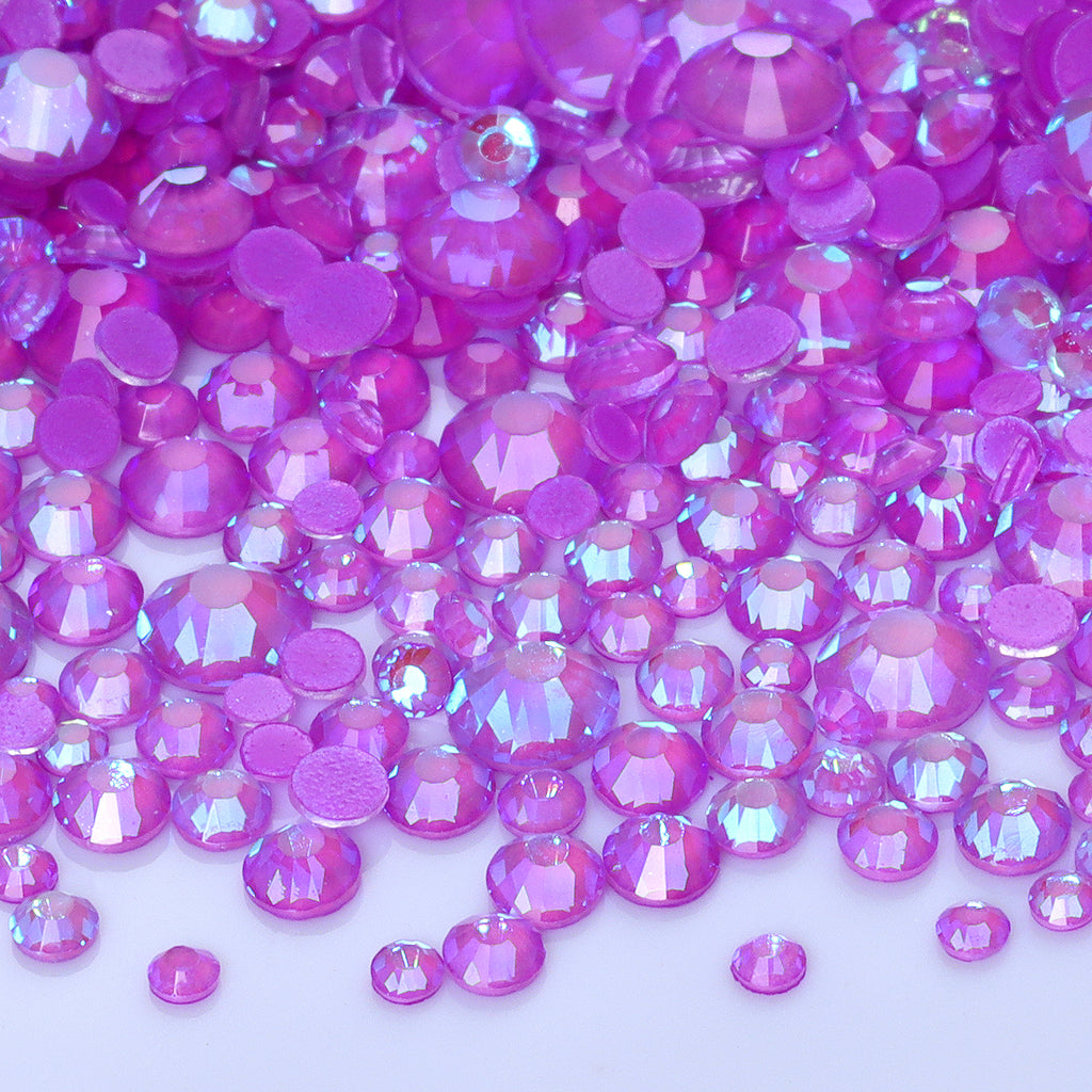 Mixed Sizes Mocha Shimmer Dk Purple Glass Flat Back Rhinestones For Nail Art WholesaleRhinestone