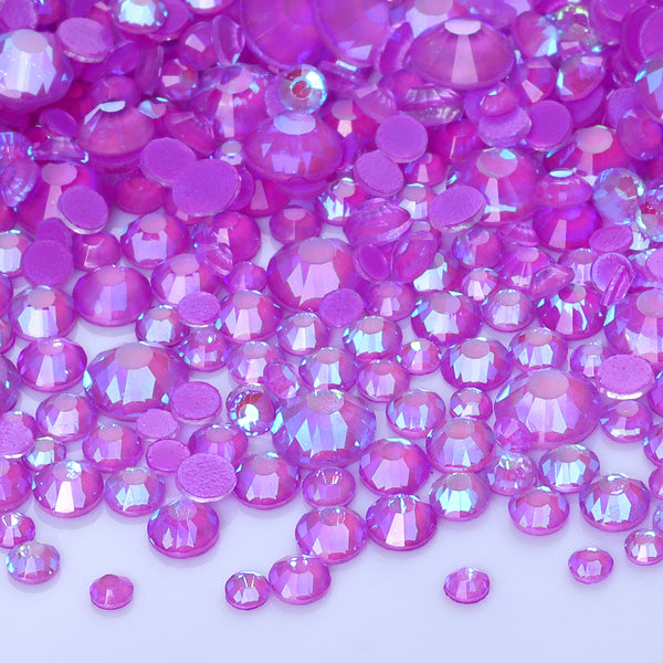 Mixed Sizes Mocha Shimmer Dk Purple Glass Flat Back Rhinestones For Nail Art WholesaleRhinestone