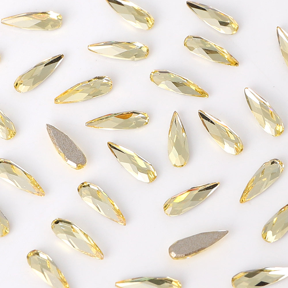 Raindrop Shape Multi Colors Small Size Glass Beveled Flat Back Fancy Rhinestones For Nail Art WholesaleRhinestone