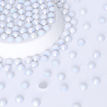 Starlight White Porcelain Glass FlatBack Rhinestones Silver Back WholesaleRhinestone