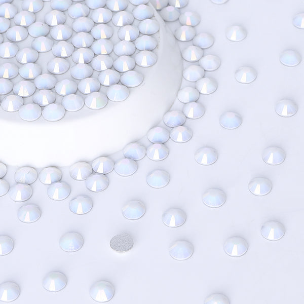 Starlight White Porcelain Glass FlatBack Rhinestones Silver Back WholesaleRhinestone