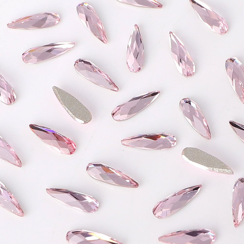 Raindrop Shape Multi Colors Small Size Glass Beveled Flat Back Fancy Rhinestones For Nail Art WholesaleRhinestone