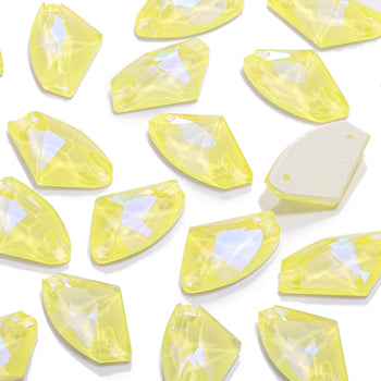 Electric Neon Light Topaz Galactic Shape High Quality Glass Sew-on Rhinestones WholesaleRhinestone