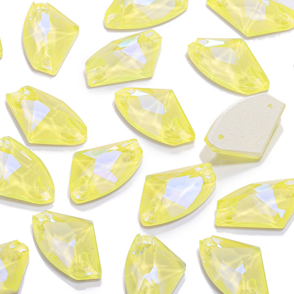 Electric Neon Light Topaz Galactic Shape High Quality Glass Sew-on Rhinestones WholesaleRhinestone