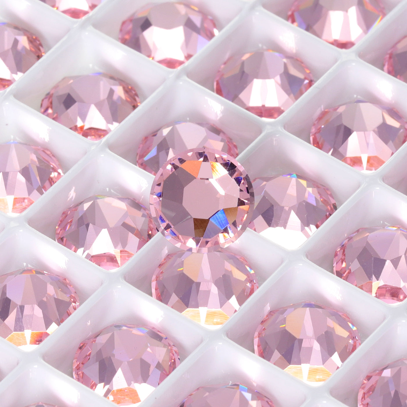 Light Rose XIRIUS Round Shape High Quality Glass Beveled Flat Back Rhinestones WholesaleRhinestone
