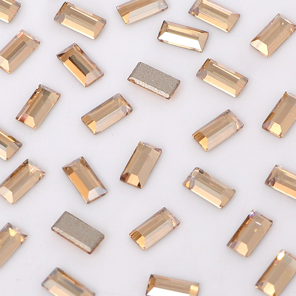 Rectangle Shape Multi Colors Small Size Glass Beveled Flat Back Fancy Rhinestones For Nail Art WholesaleRhinestone