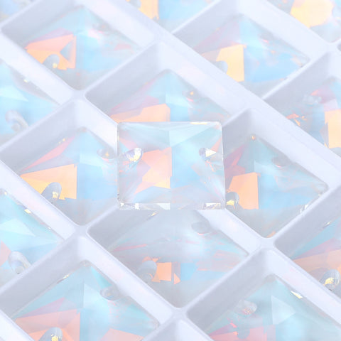 Crystal AM Square Shape High Quality Glass Sew-on Rhinestones