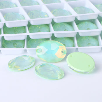 Light Azore AM Oval Shape High Quality Glass Sew-on Rhinestones WholesaleRhinestone