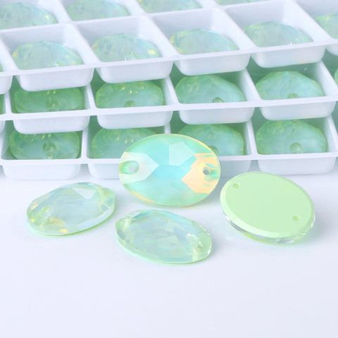 Light Azore AM Oval Shape High Quality Glass Sew-on Rhinestones