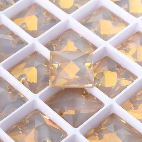 Silk AM Square Shape High Quality Glass Sew-on Rhinestones