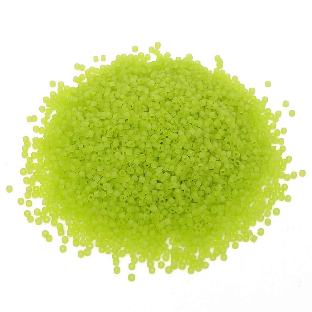Transparent Frost Chartreuse Color Hight Quality Glass Cylinder Seed Beads 1.6 MM Size BS1021 WholesaleRhinestone