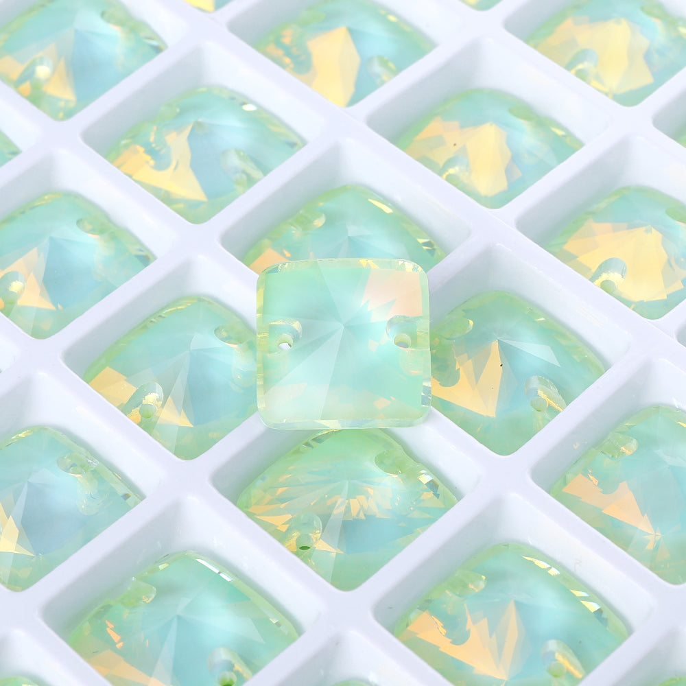 Light Azore AM Rivoli Square Shape High Quality Glass Sew-on Rhinestones