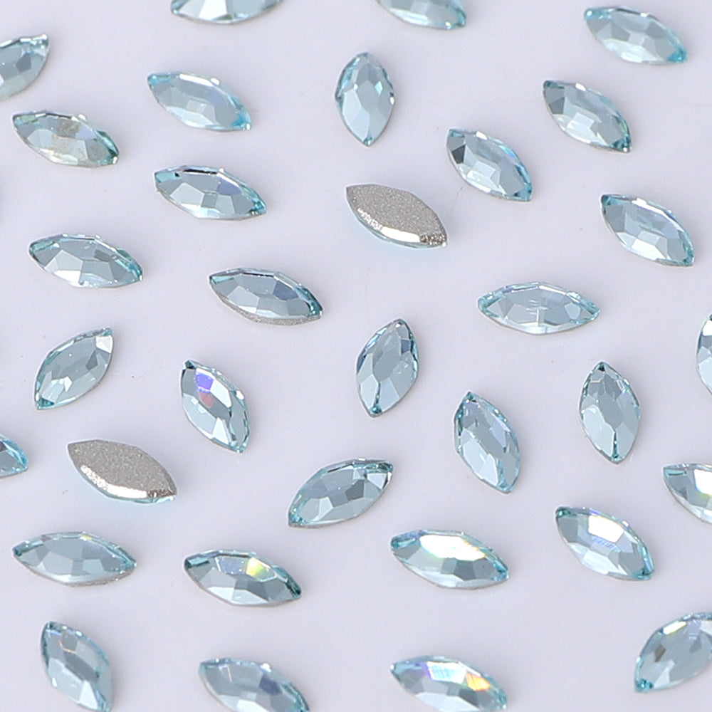 Navette Shape Multi Colors Small Size Glass Beveled Flat Back Fancy Rhinestones For Nail Art WholesaleRhinestone