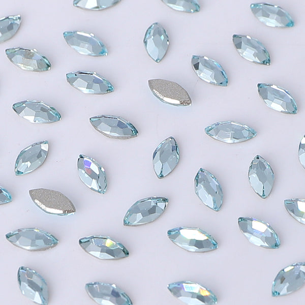 Navette Shape Multi Colors Small Size Glass Beveled Flat Back Fancy Rhinestones For Nail Art WholesaleRhinestone