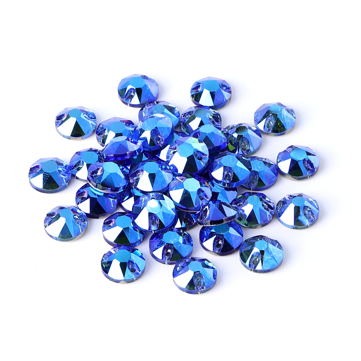 Light Sapphire Shimmer XIRIUS Round Shape High Quality Glass Sew-on Rhinestones WholesaleRhinestone