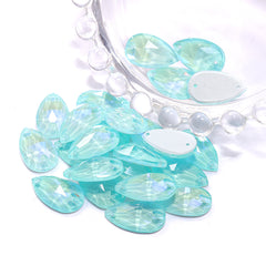 Electric Neon Light Azore Drop Shape High Quality Glass Sew-on Rhinestones